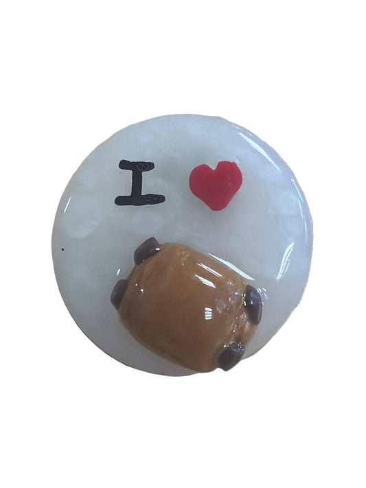 Pin’ chocolatine rond blancmade in Landes 