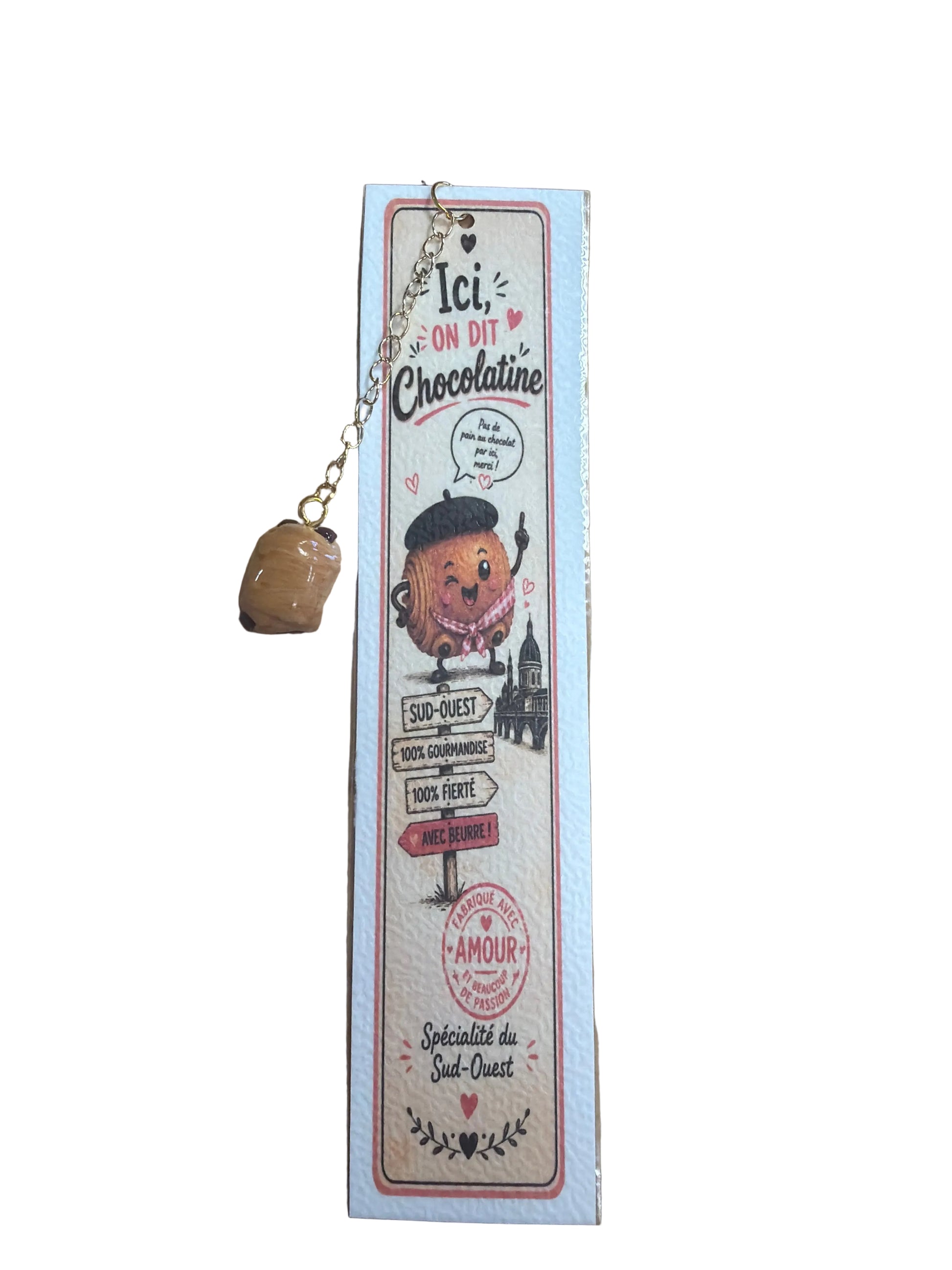Marque page chocolatine fait dans les Landes 