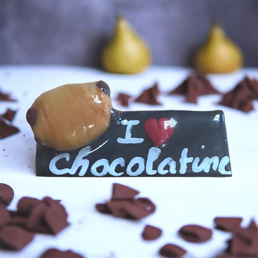 Pin's I love chocolatine rectangle noir